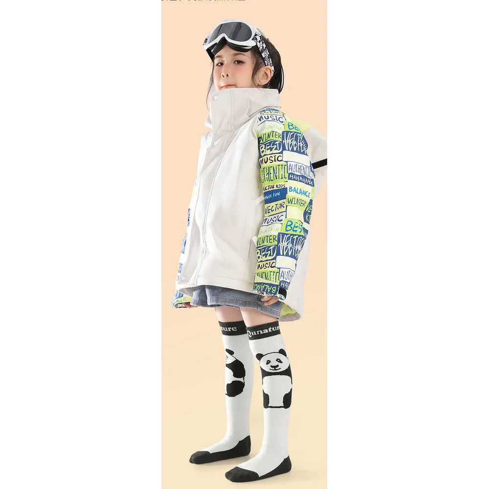 Tuoye Fun Children's Skiing Socks for Boys Girls, Long Warm High Tube Breathable Elastic Sports Socks, Autumn and Winter_voghion.com