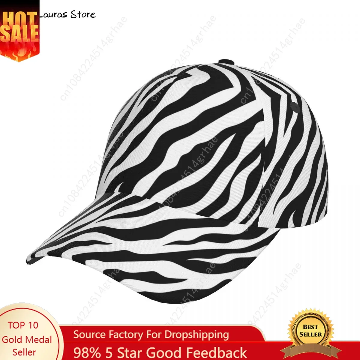 

Zebra Print Background Baseball Cap Hat for Men Women Hip Hop Hats Trucker capUnisex
