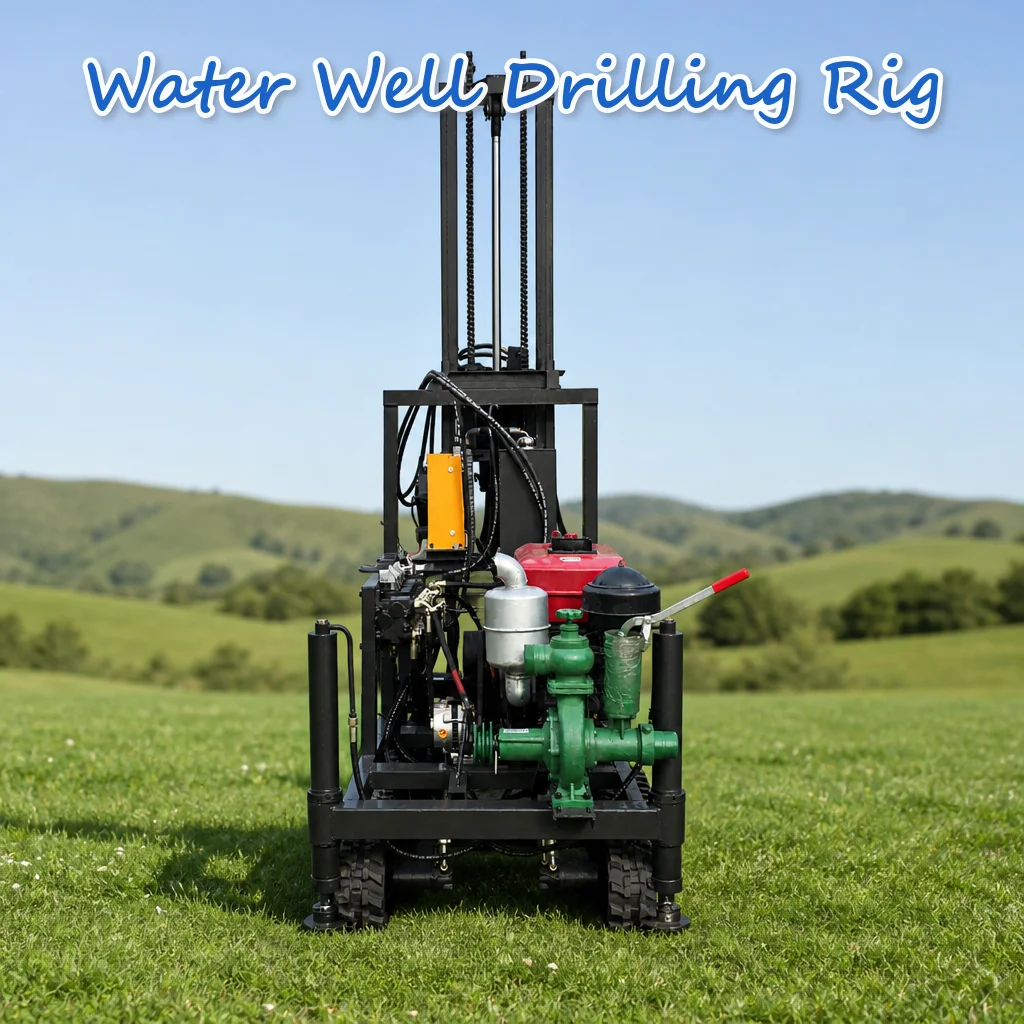 Customized Tracked Well Drilling Rig Powered by Diesel 22HP to 35HP Class Hydraulic Operated Easy to Move Strong Output