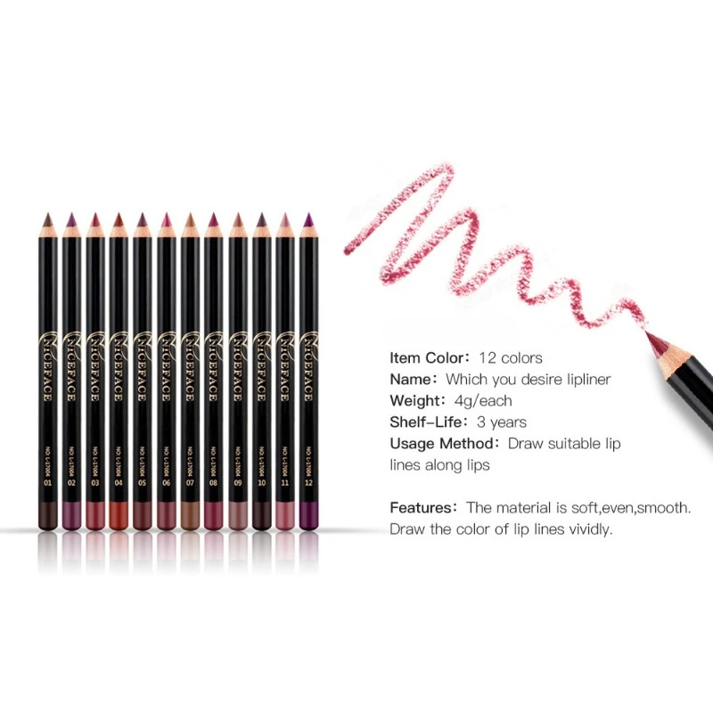 12 colori disponibili Matita per labbra nude Matita per labbra opaca Penna per rossetto impermeabile Abbellitore per labbra Penna per trucco liscio Strumenti di bellezza