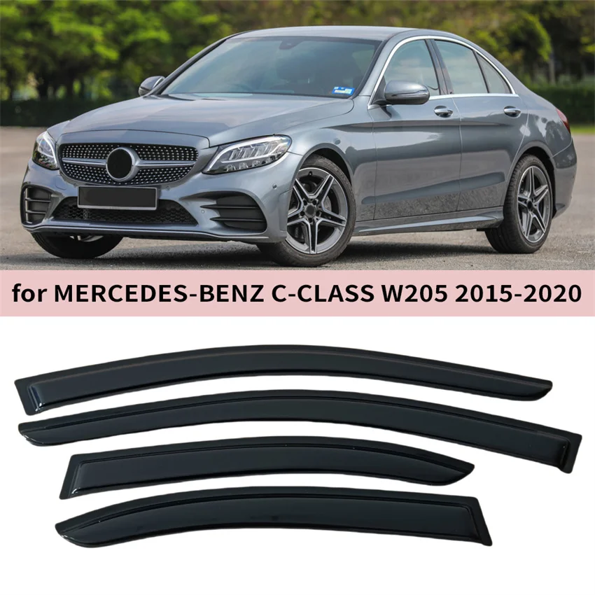 

For MERCEDES-BENZ C-CLASS W205 Sedan 2015 2016 2017 2018 2019 2020 Car Window Visor Sun Rain Guard Weather Shield Wind Deflector