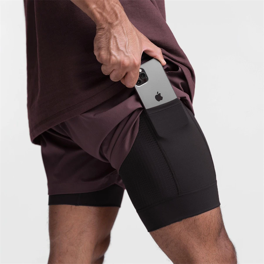 2023 Running Shorts Men 2 in 1 Sports Jogging Fitness tatting Quick Dry Gym Training Sport Workout Short Pants