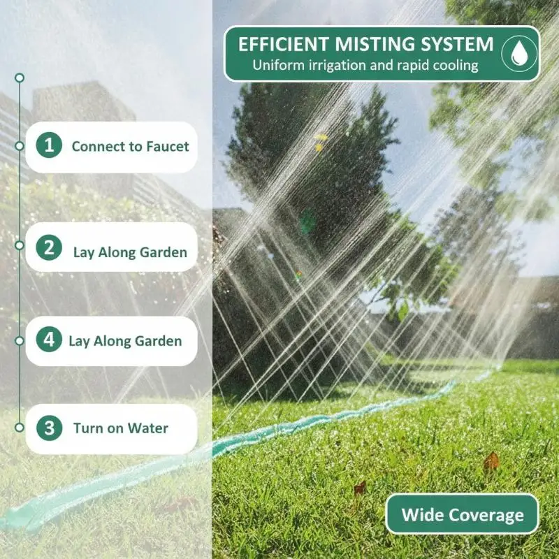 1Pcs Durable Flat Water Saving Irrigation Tubing Multi-Directional Sprinkler Soaker Hose For Garden Lawn Plant Watering