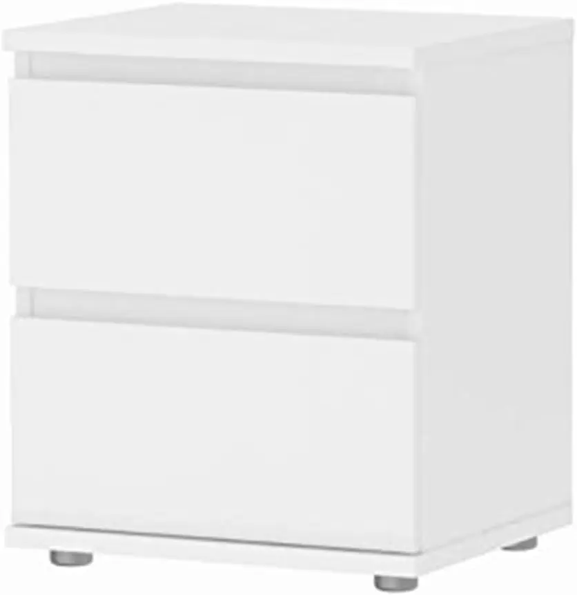 

Timeless Tradition 2 Drawer Nightstand, White, Two Drawers for Storage, 13.39" D x 15.83" W x 18.98" H, Handle Free Drawers