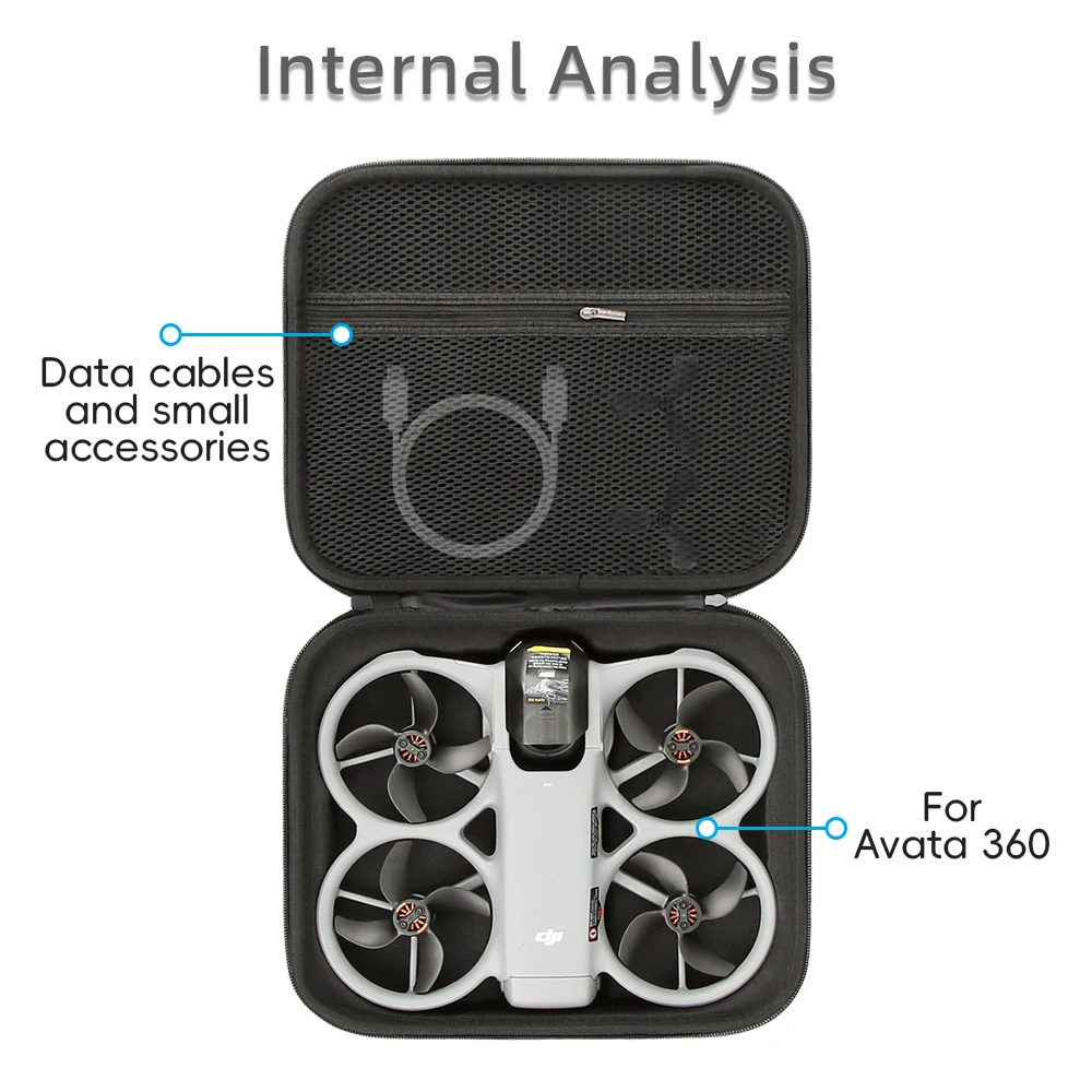 For DJI Avata 360 Drone Storage Bag Portable Protective Case Nylon Shockproof Travel Handbag with Accessory Pocket