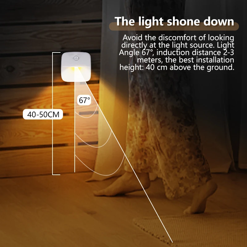 Veilleuses à détecteur de mouvement LED sans fil, veilleuse, chambre à coucher, mur, escalier, allée, Cisco, lampe à induction Linge, accessoires