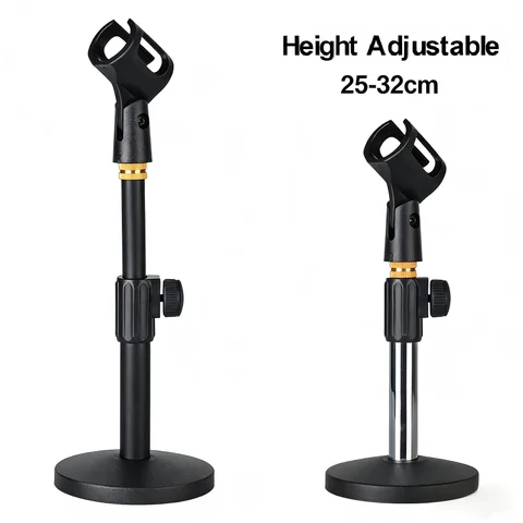 Portable Microphone Stand Professional Pedestal Feet Adjustable Desk Holder Bracket Speech Live Fixing Frame Mic Accessorise