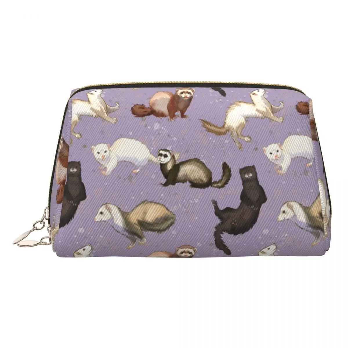 

Playful Ferrets Women Cosmetic Bag Travel Makeup Organizer Pouch Toiletry Storage Dopp Kit Case