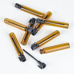 50/100PCS 1ML 2ML Glass Perfume Bottle Vials Test Tube Trial Bottle Refillable Bottle Empty Sample Essential Oil Bottle 