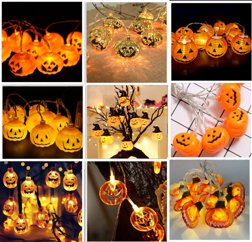 

LED Pumpkin Light String Halloween Ghost Day Easter Atmosphere Light Bar Arrangement Haunted House Hanging Decorative Lights