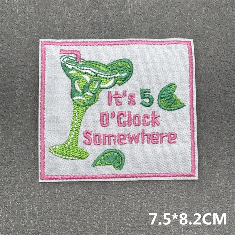 Cartoon Slogan Word Embroidery Patches On Clothes Pink Letters Patch For Clothes Iron On Patches
