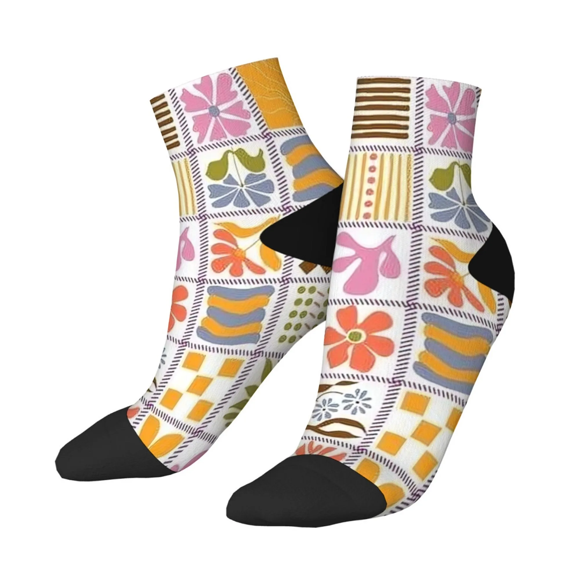 

Мужские короткие носки-пазлы с милыми цветами, новинка, забавные сумасшедшие компрессионные носки, мягкие удобные повседневные модные носки в стиле хип-хоп