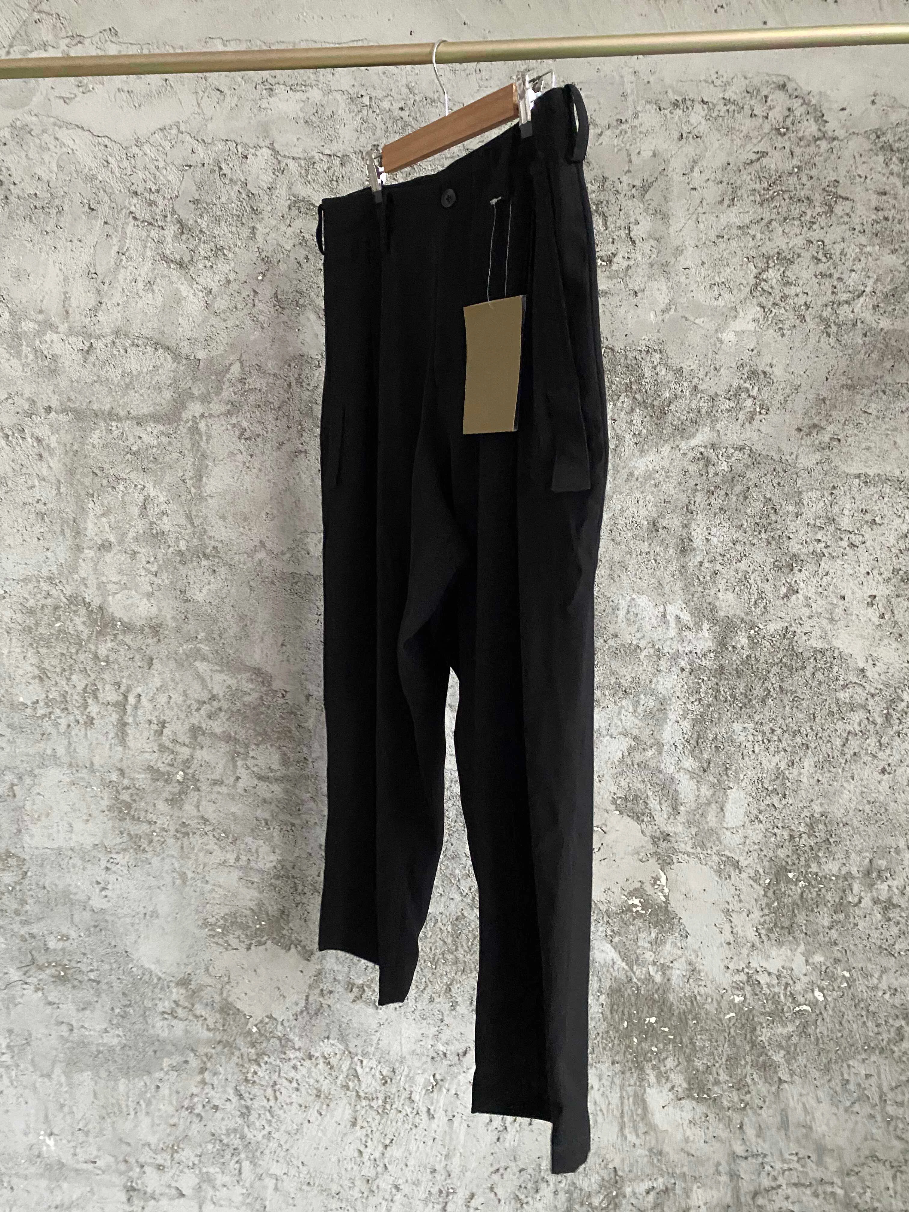 

TOP-YAMAMOTO original straight-leg wool trousers, casual and unique, showy kendo style