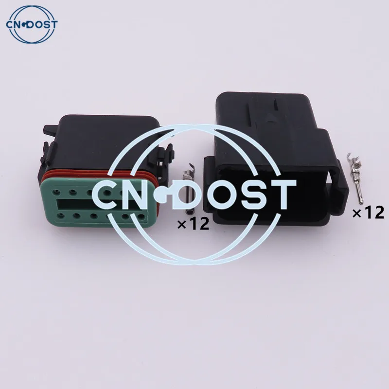 1 Set 12 Pin Car Socket Auto AC Assembly Window Plastic Housing Wire Cable Plug For Excavator Crane DT04-12P DT04-12S