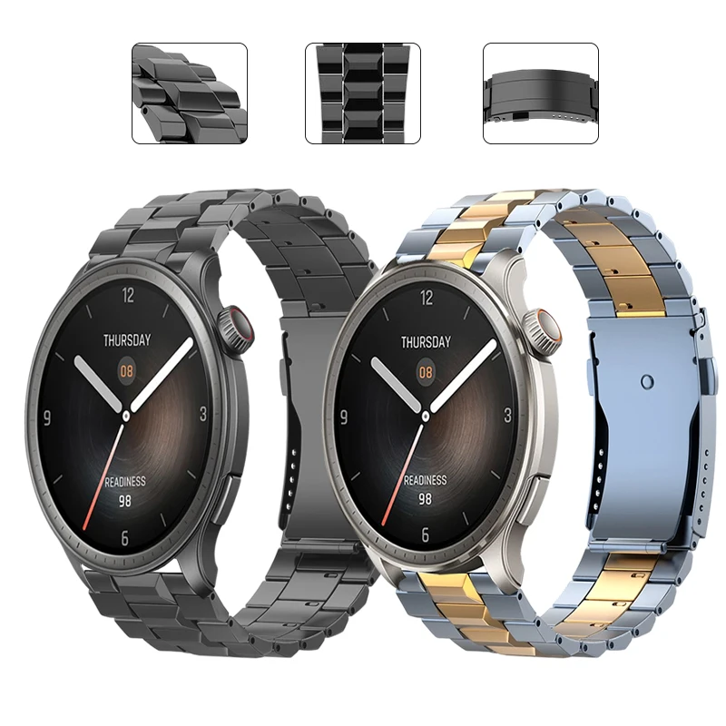 

Титановый ремешок, совместимый с Amazfit Balance, роскошный металлический ремешок для Amazfit Bip 6/Cheetah Pro/GTR 4 3 2, аксессуары для умных часов