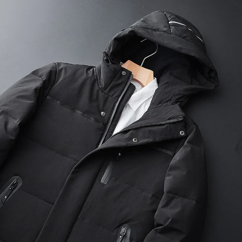 Men Winter Long Down Coats New Male Hooded Casual White Duck Down Jacket Quality Man Outdoor Windproof Warm Jackets Men Clothing