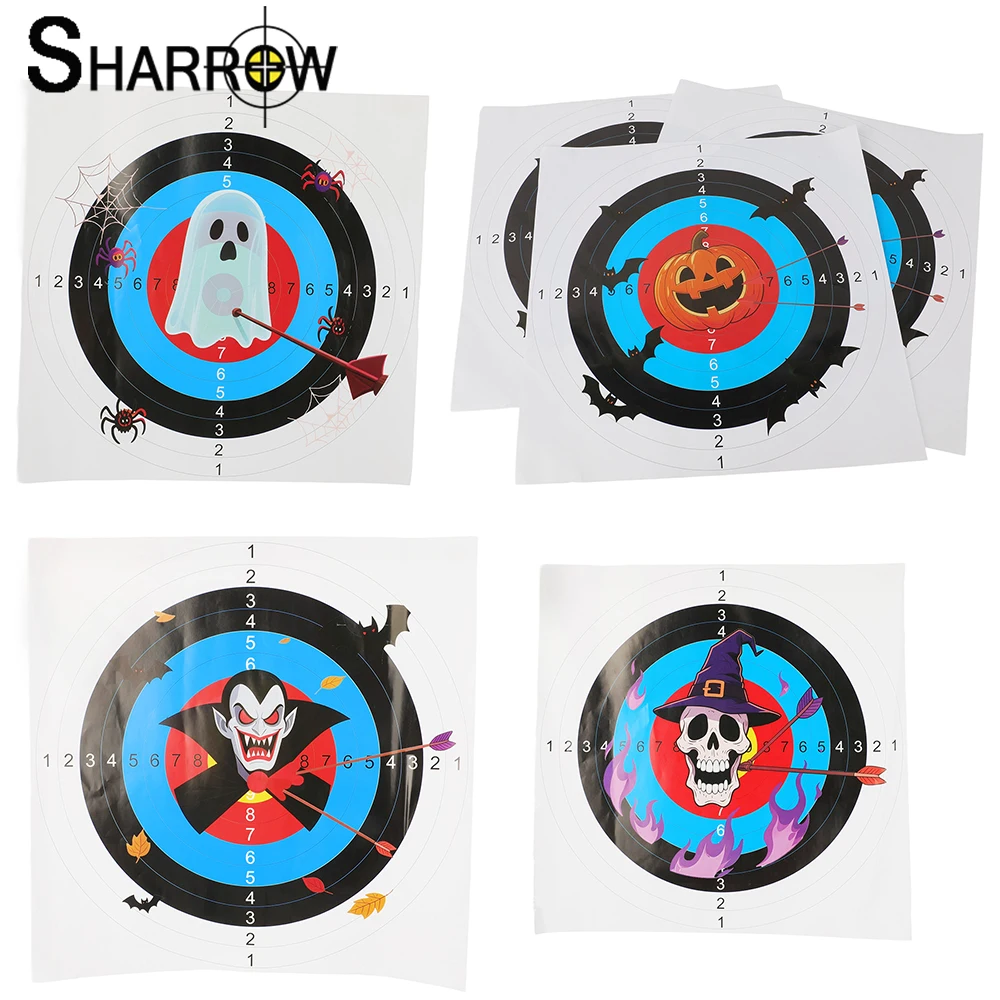 10/20pcs Archery Target Paper Halloween-Theme 41*41cm Art Paper for Compound Recurve Bow Longbow Training Shooting Accessory