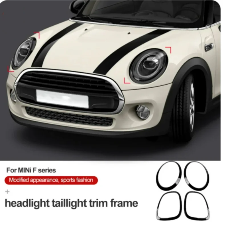 Car Front Headlight Frame Tail Light Rear Lamp Ring Cover Case Decoration Stickers For Mini Cooper S JCW F55 F56 F57 Accessories