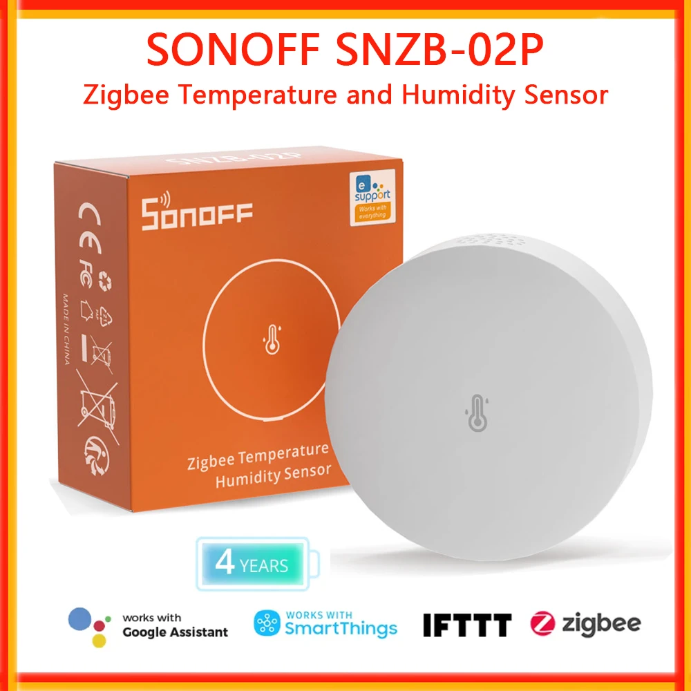 SONOFF SNZB-02P Zigbee Temperature and Humidity Sensor High Accuracy Fast Refresh Smart Remote Alert Zigbee 3.0 Via eWelink APP