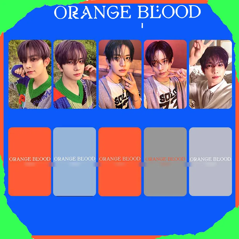 5Pcs/Set Kpop New Ablum Mini5 Orange Blood Photocard JUNGWON HEESEUNG Single Solo Photo Print Pictures Postcard For Fans Gifts