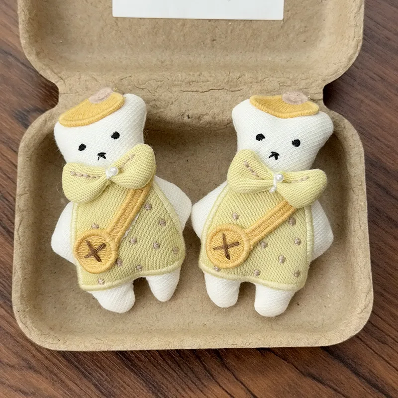 【1pair】 lapel pins cartoon bear metal pins women brooch badges DIY fabric women's brooch pins for backpack custom pin y2k thing