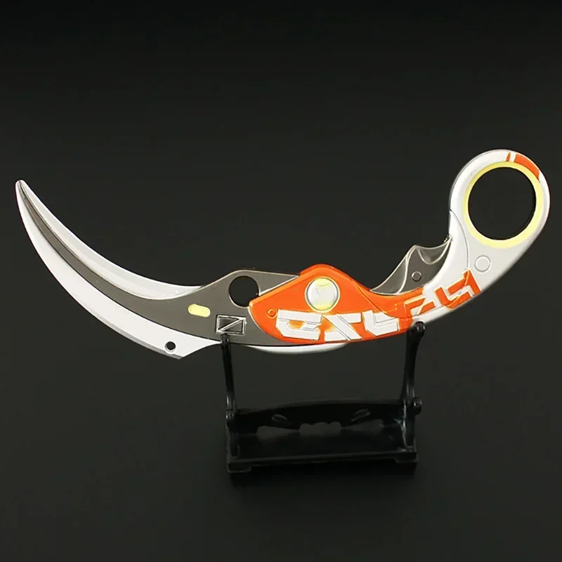 17cm Valorant Weapon Velocity Skin Karambit Melee Weapon Model Metal Game Samurai Sword Uncut Blade Christmas Gift Toys for Boys