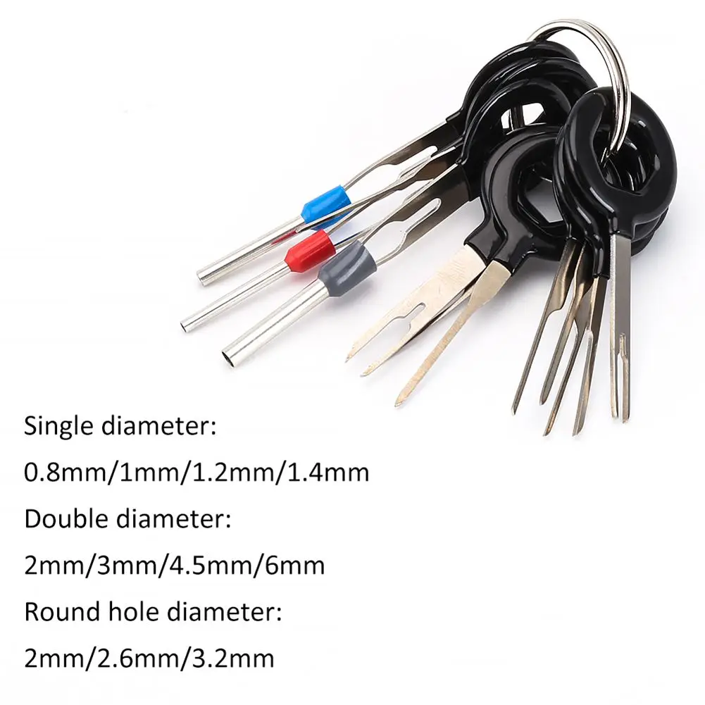 11 Stück Auto Auto Stecker Leiterplatte Kabelbaum Klemme Extraktion Pick Stecker Crimp Pin zurück Nadel entfernen Werkzeugs atz