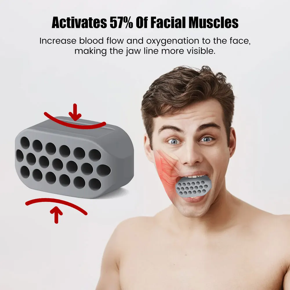 Silicone Jaw Line Exerciser Jawline Chew Ball Fitness Facial Toner Face And Neck Muscle Trainer Chin Cheek Exercise Jawliner