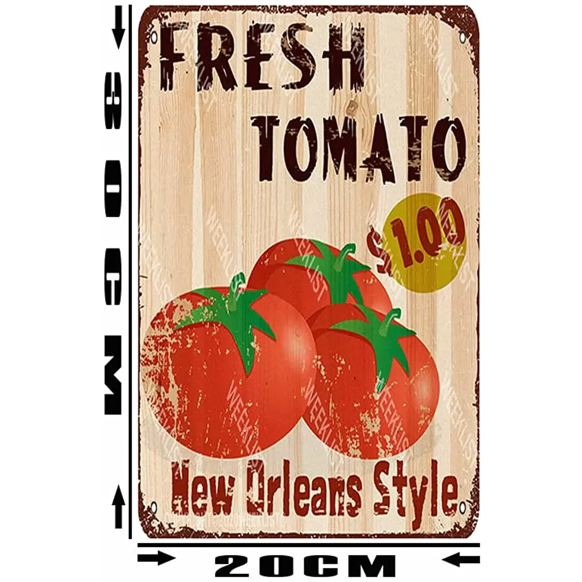 Fresh Tomato New Orleans Style Retro Look Tin Sign Metal Vintage Look Painting For Home Kitchen Bathroom Farm Garden Garage Wall