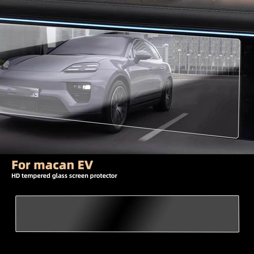 Car Tempered Glass Protective Film For Porsche Macan EV 2024 2025 2026 Integrated Screen Protector Display Interior Accessories