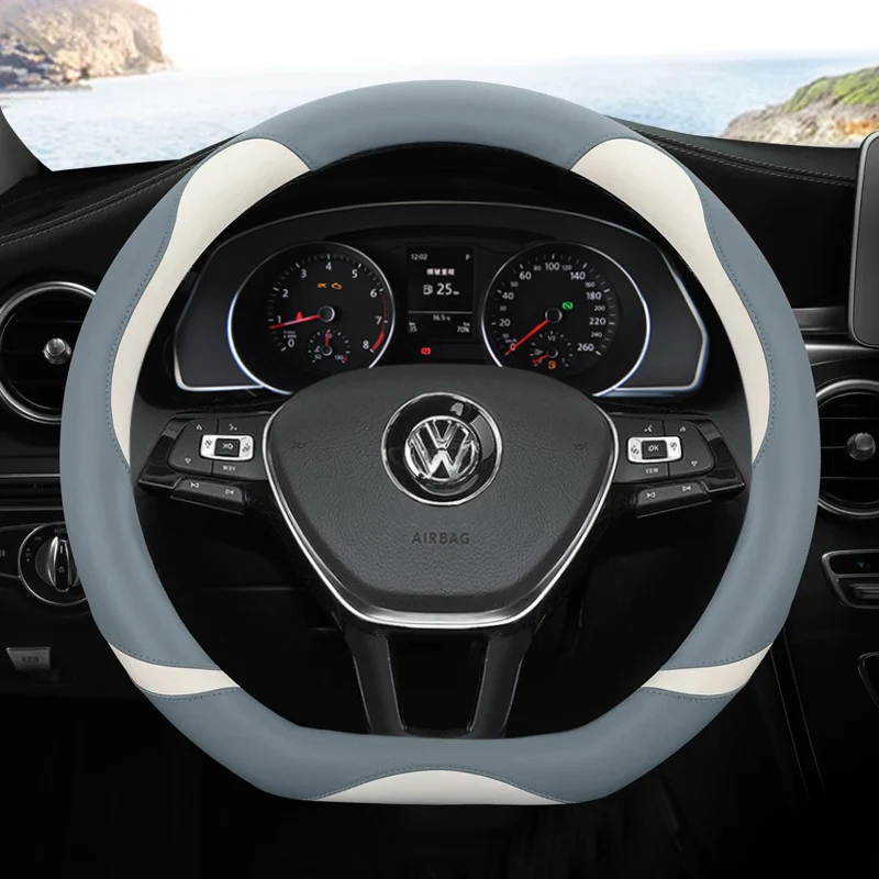 D Shape Car Steering Wheel Cover For VW Golf 7 Polo 2014-2022 Scirocco Jetta 6 2017-2022 Santana 2016-2022 Auto Accesorioss