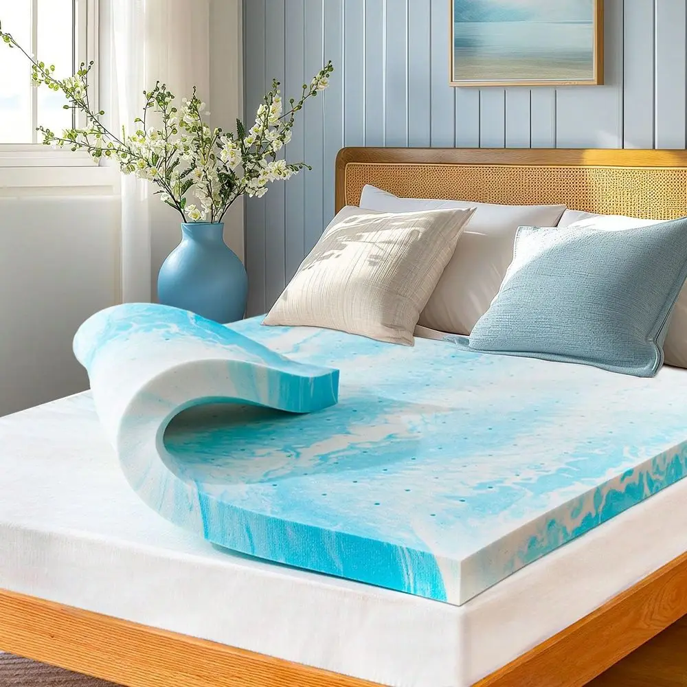 

Foam Mattress Topper Full 3 Inch Gel Infused Bed Toppers, Pressure Relief Mattress Pad For Dorm Room, CertiPURUS Certified