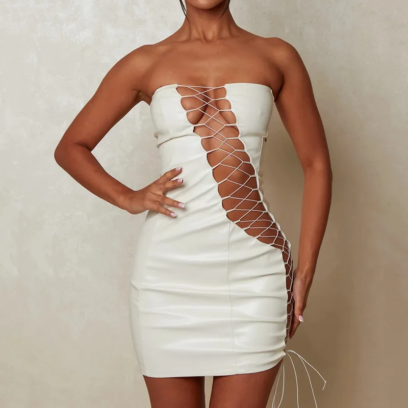 

Clothing 2024 Winter New Sexy Strapless Strap Waist Bag Hip Women's Dress