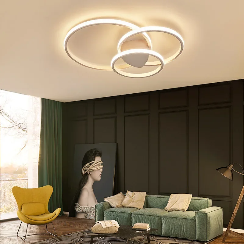 

European and American personality simple modern warm round living room room bedroom study dining room LED ceiling lamp LX101506