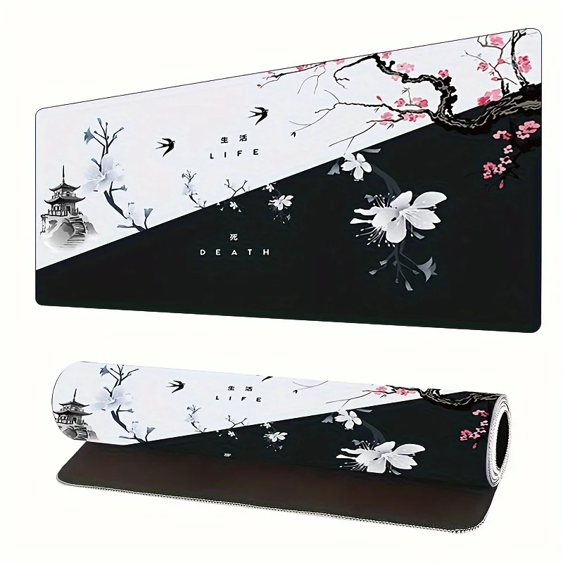 

Коврик для мыши Japanese Cherry Blossom Tower для ноутбуков, коврик для клавиатуры с резиновой окантовкой, аксессуары для офисных компьютерных игр