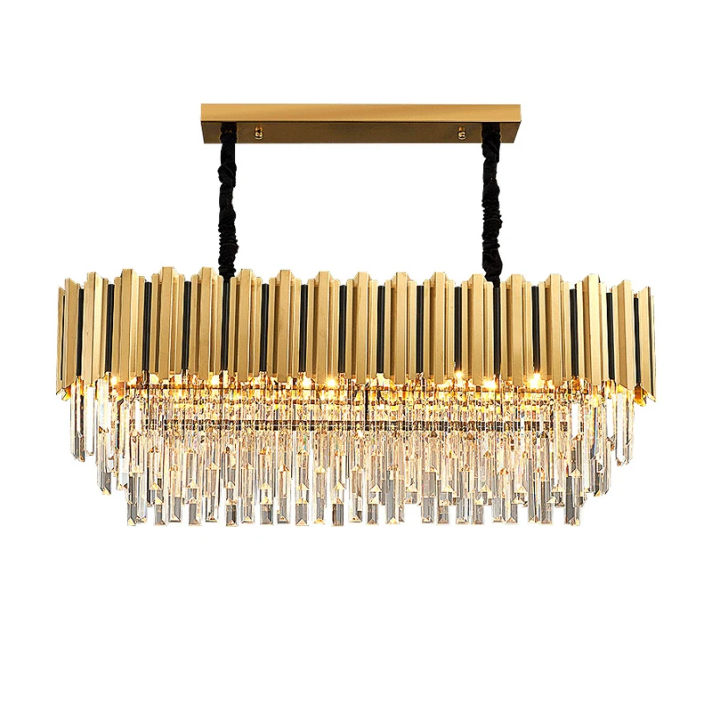 

LED Gold Crystal Light Fixture Modern Suspension Upscale Lustre Chandelier Luxury Home Appliance Home Decor