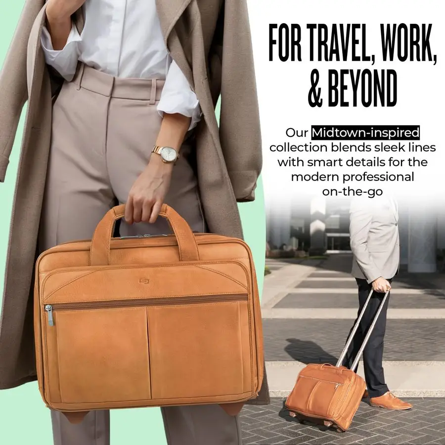 Estojo de rolamento com rodas, bolsa para laptop, pasta de rodas para mulheres e homens, tamanho de transporte para viagens, cabe em 15.6 computador wa