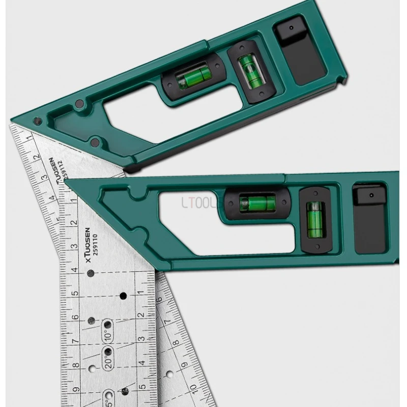 

Right Angle Ruler 45/90 Degree Multi-Holes Stainless Steel Angle Ruler Woodworking Lines Drawing Ruler Precise Scale Scriber