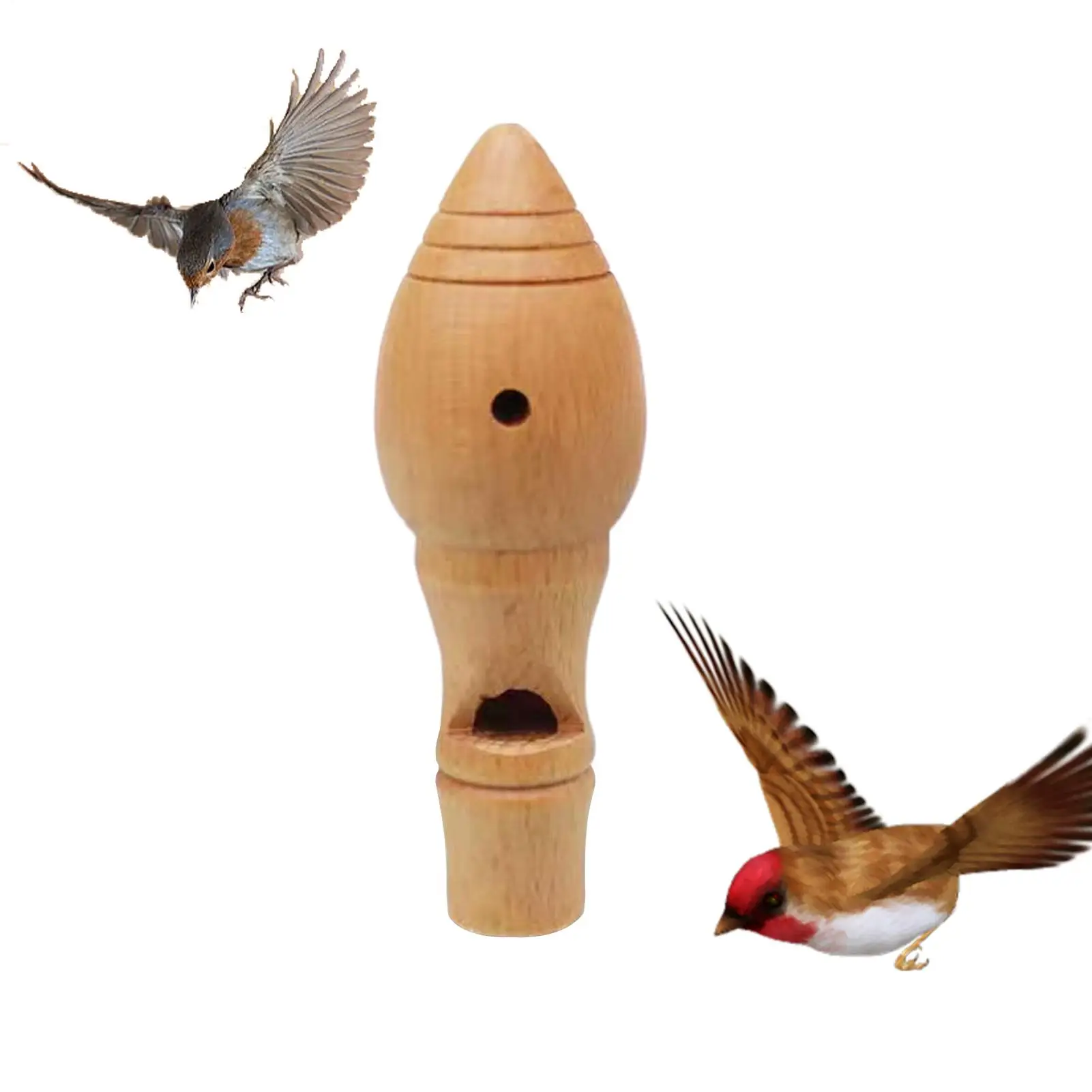 Bird Hunting Whistle Durable Beech Wood Bird Call with Realistic Bird Sounds Lightweight for Outdoor Hunting & Music Entertain