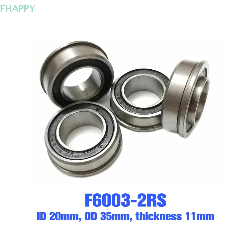 F6003-20-2RS 20x35x11 Flange Deep Groove Trolley Ball Bearing Sealed Wheelbarrow