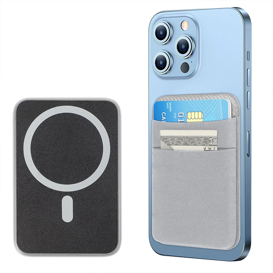 

Magsafe Card Wallet Case Magentic Wallets Lycra Elastic Bank Card Holder Slim Compatible for IPhone 16 15 Pro Max Samsung 21 22