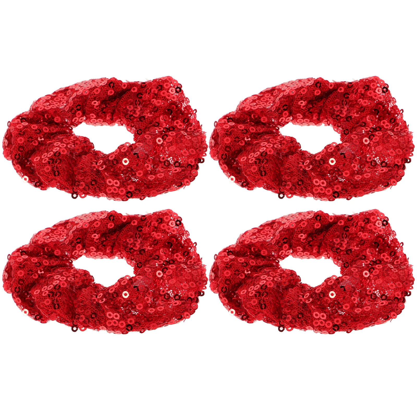 

4pcs Sequin Hair Tie Sparkly Accessories Festive Bands Mirror Disco Girls Holiday Colorful Scrunchies Xmas Hair Ropes Kids Ties