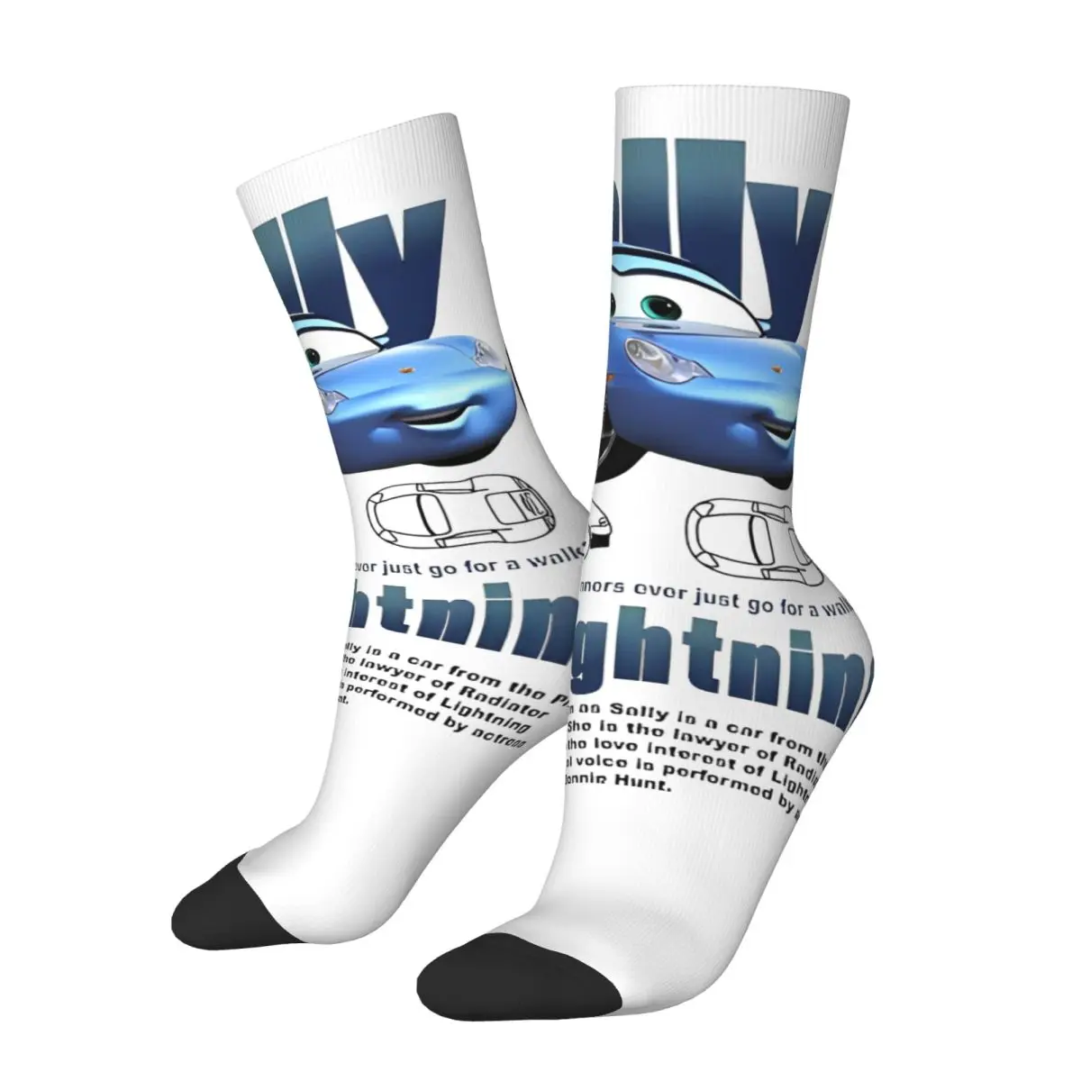 Sally I'm Lightning Cars McQueen Socks Modern Stockings Autumn Non Slip Women Men Socks Breathable Printed Cycling Socks