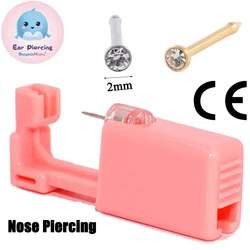 1-6PCS Disposable Safe Nose Piercing Unit Gun 316L Surgical Steel Nose Stud Sterilized Vertical packaging Body Puncture Kit