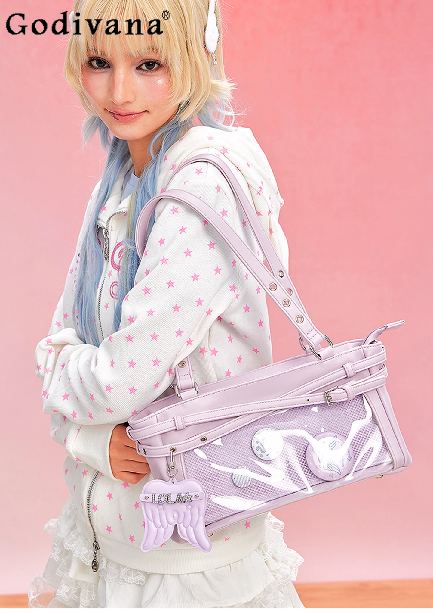 

2D Japanese Original Lolita JK Uniform Pain Bag Small Capacity Daily Commute Casual Versatile Comic Exhibition Single Room Bag