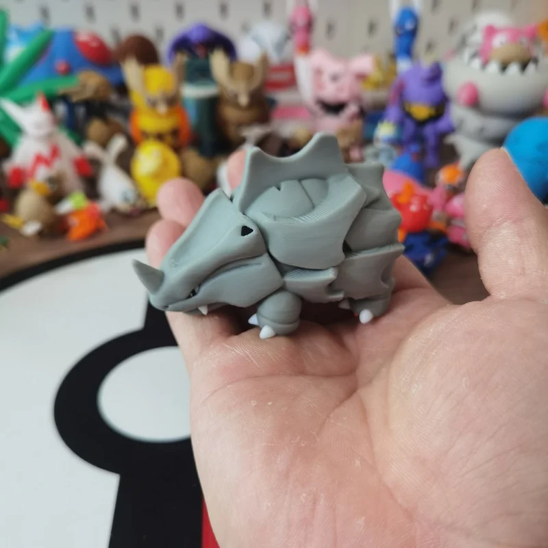 PokéMon Anime Rhyhorn Rhydon Rhyperior 1:20 Proportion World Diy 3d Printing Cartoon Doll Ornaments Model Kids Trendy Toys Gifts