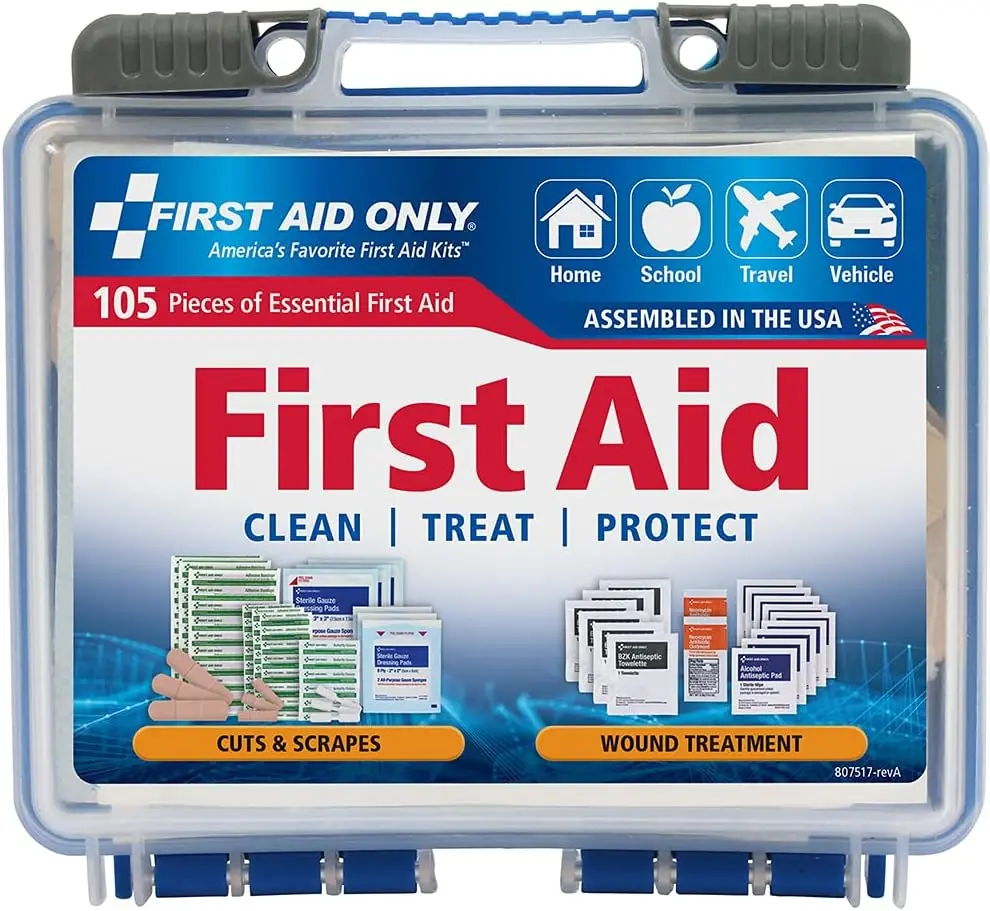 

105-Piece All-Purpose Emergency First Aid Kit for Car, Travel, Home & Office