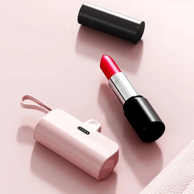 باور بانك لاسلكي صغير كبسولة باور بانك شاحن محمول شحن سريع بطارية احتياطية خارجية لهاتف آيفون تايب سي لايتنينج