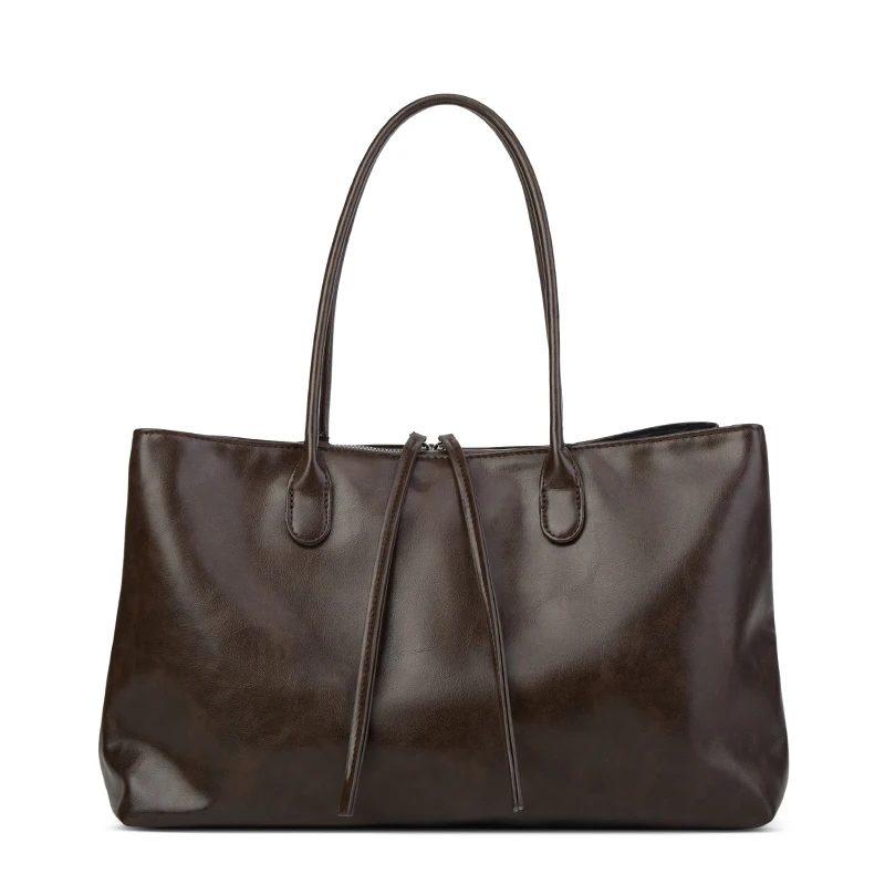 Handtasche Europäischer und Amerikanischer Mode-Stil Einfache Ins-Style Einfarbige PU-Schultertasche – Detail 1