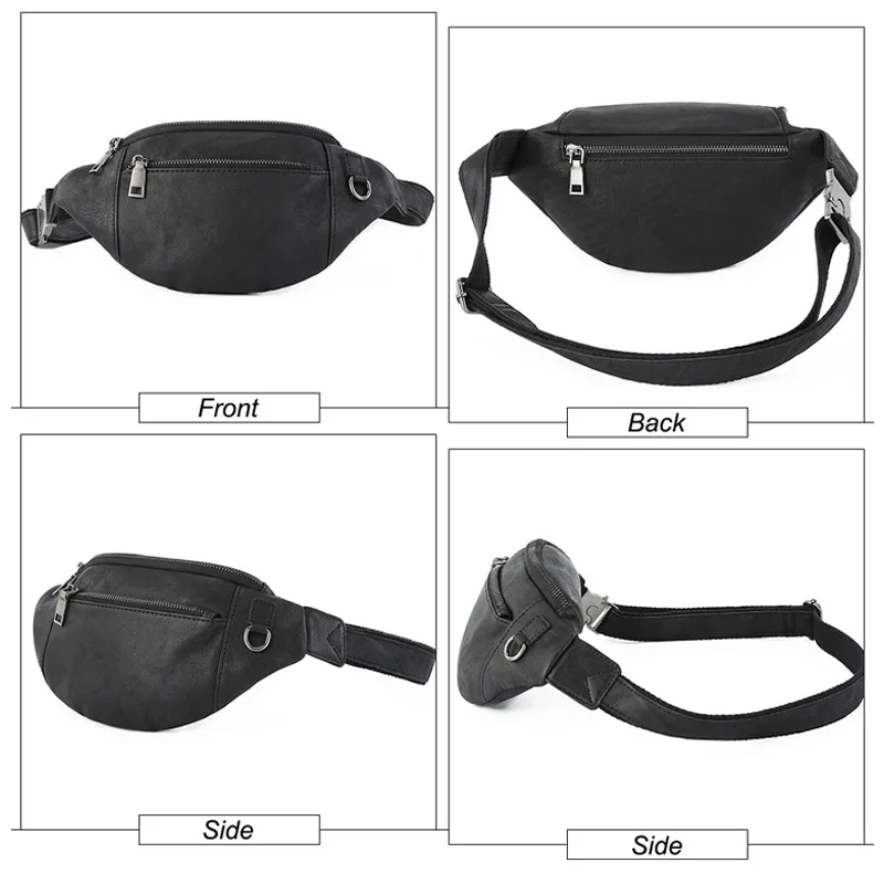 Newsbirds High Qaluty Men's Leather Waist Bag Running Outdoor Fashion Vintage Waist Pouch Anti Theft Waist Pack Men Male